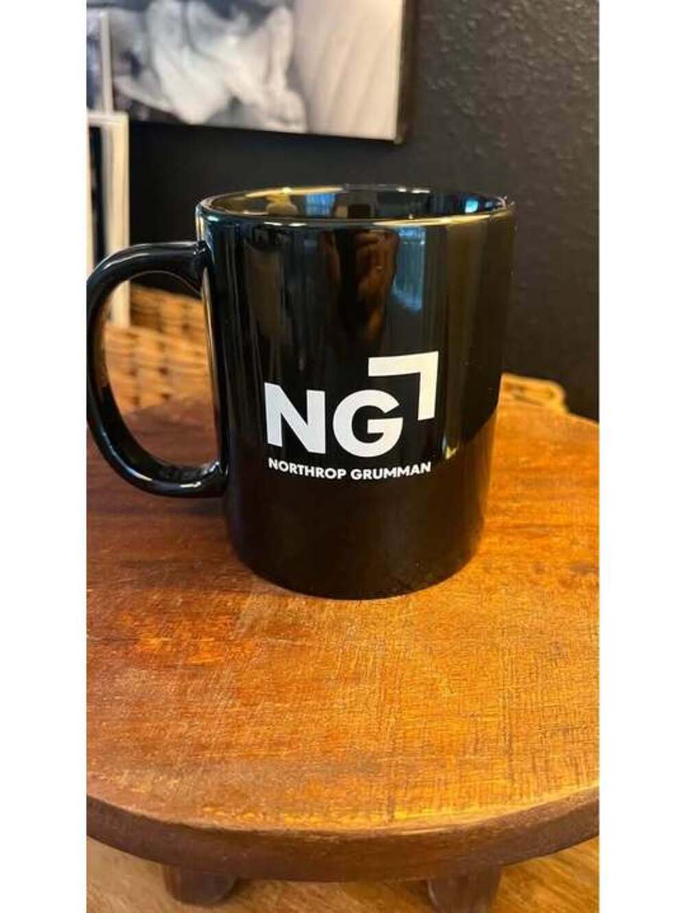 Northrop Grumman NG Black Coffee Mug Aerospace Aviation Corporate Logo